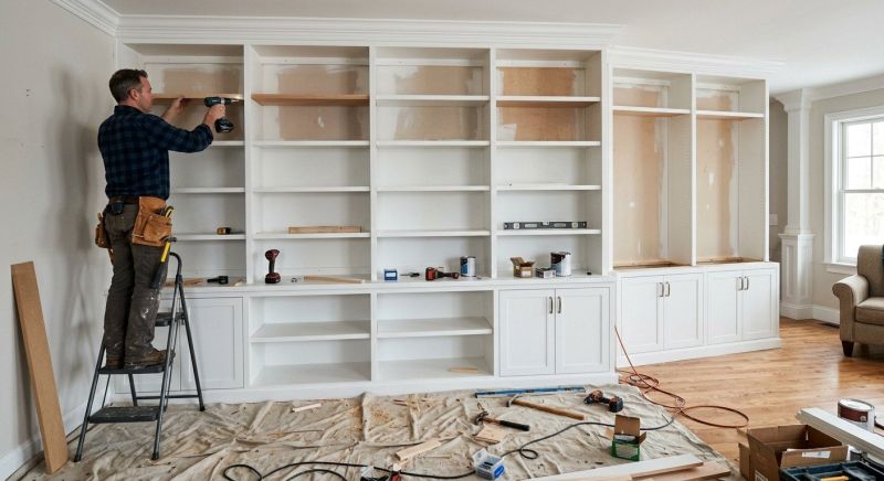 Custom Bookcase Installation in Raleigh, NC